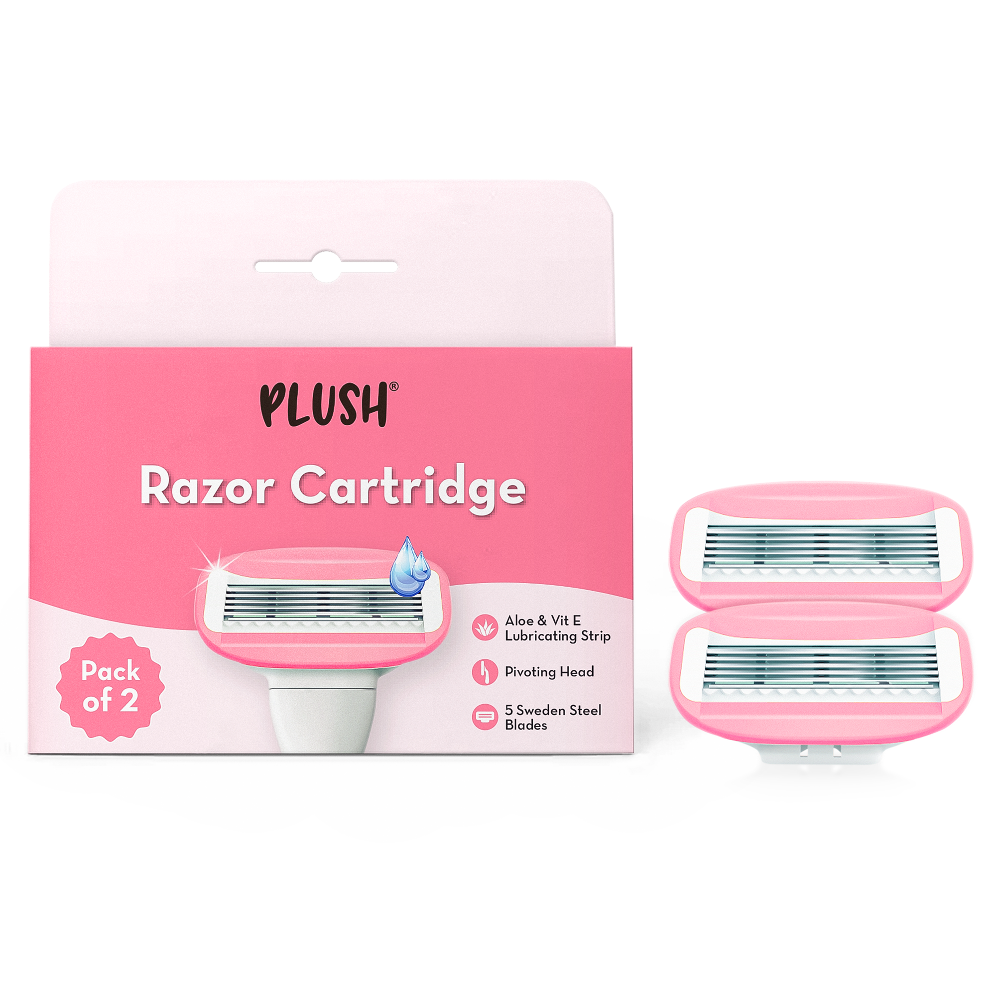 Pack of 2 Cartridges for Plush Razor