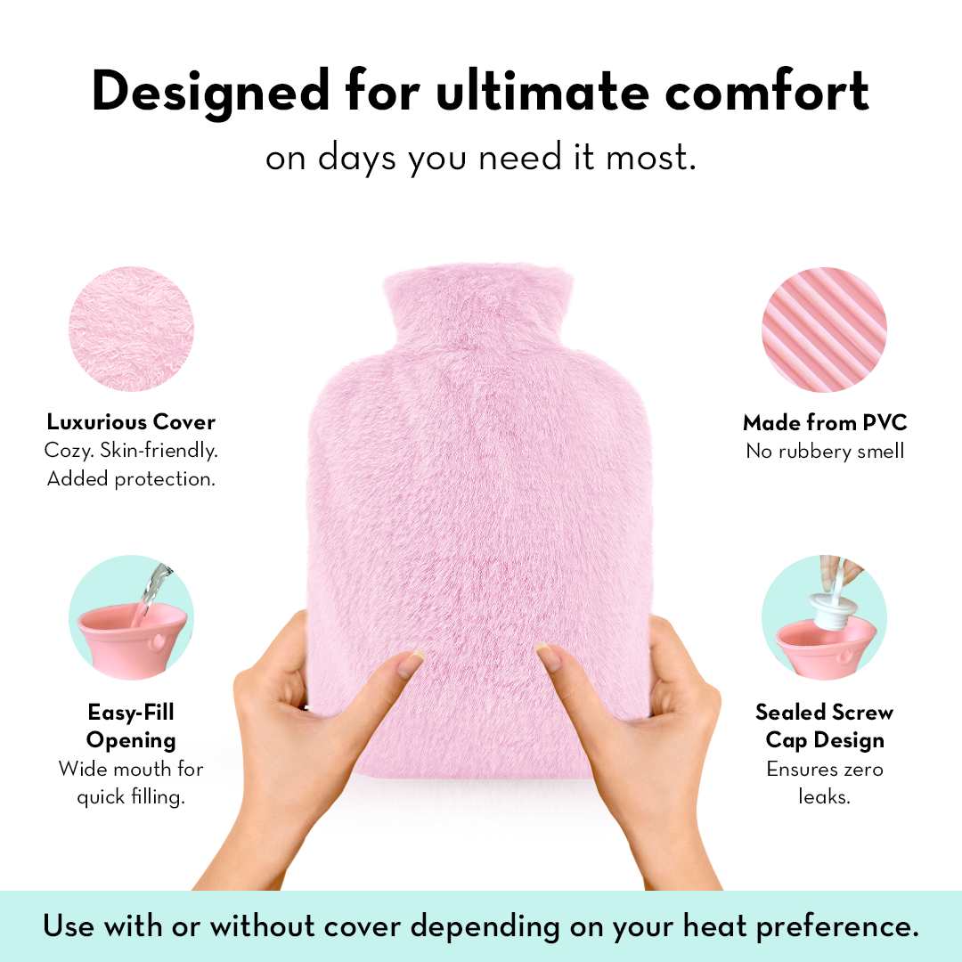 Cuddle Buddy Hot Water Bag With Soft Fur Cover